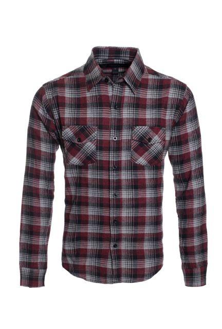 Top - Long Sleeve Plaid Flannel Shirt