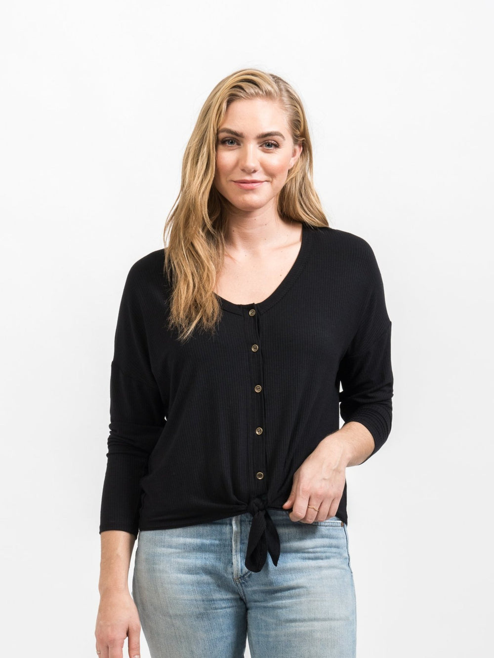Top - Jackson Rowe Henley Tie Tee