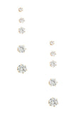 Accessory - CZ Stone Round Framed Post Earrings