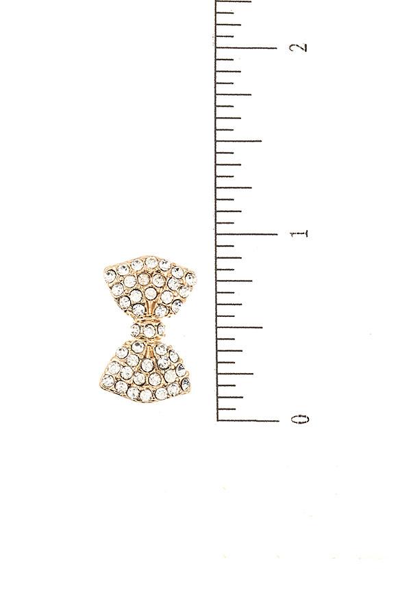 Accessory - Rhinestone Pave Bow Post Earrings