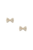 Accessory - Rhinestone Pave Bow Post Earrings
