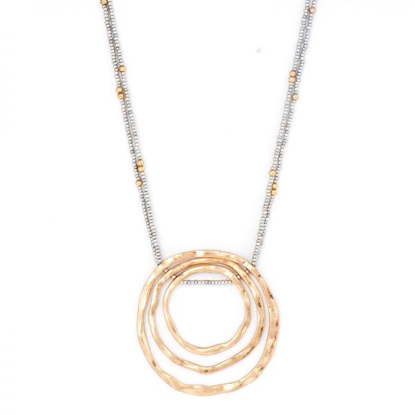 Accessory - Large Triple Circle Pendant Necklace