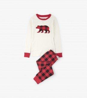 Pyjama - Hatley Kids Buffalo Plaid Bear Pajama Set