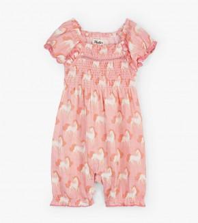 Romper - Hatley Kids Metallic Unicorns Puff Sleeve Romper