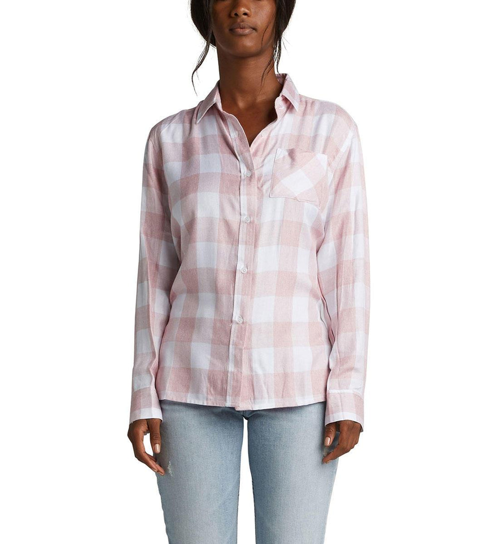 Top - Silver Jeans Plaid Button Down Shirt