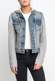 Jacket - Silver Jeans Denim Hoodie Jacket