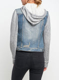 Jacket - Silver Jeans Denim Hoodie Jacket