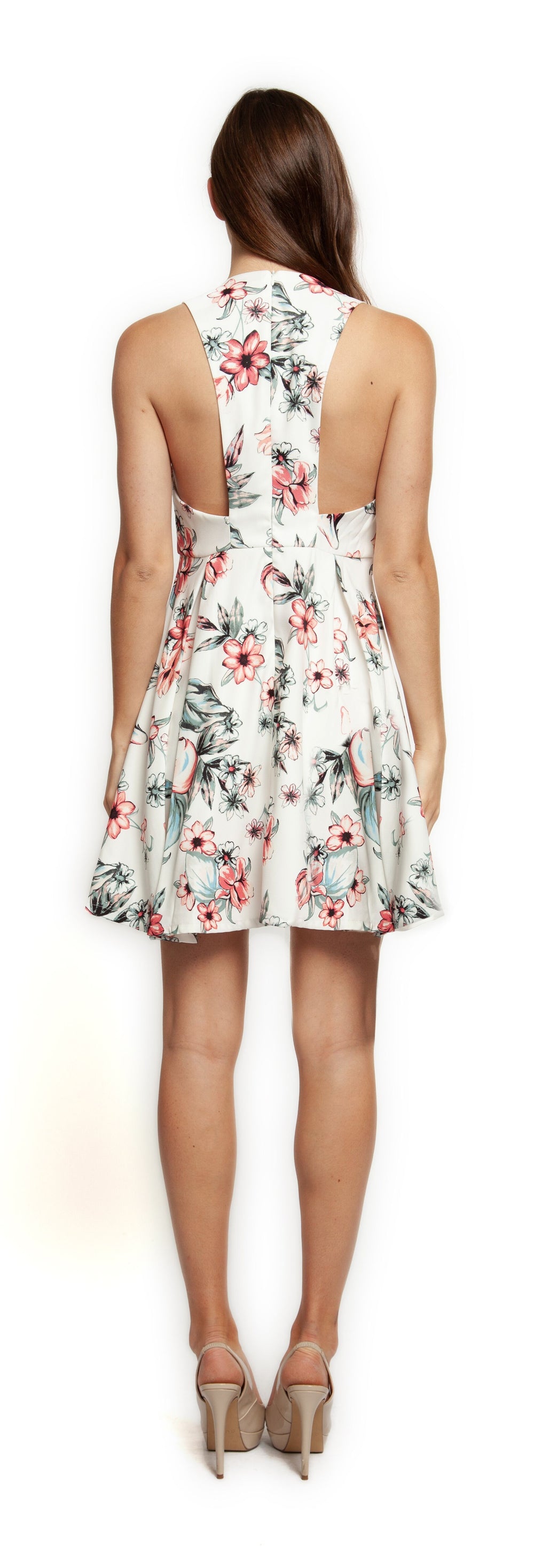 Dress - Dex Sleeveless V-Neck Calla Lily A-Line Dress
