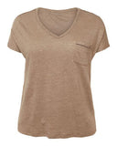 Top - Dex Short Sleeve V-Neck Jewelled Chest Pocket T-Shirt