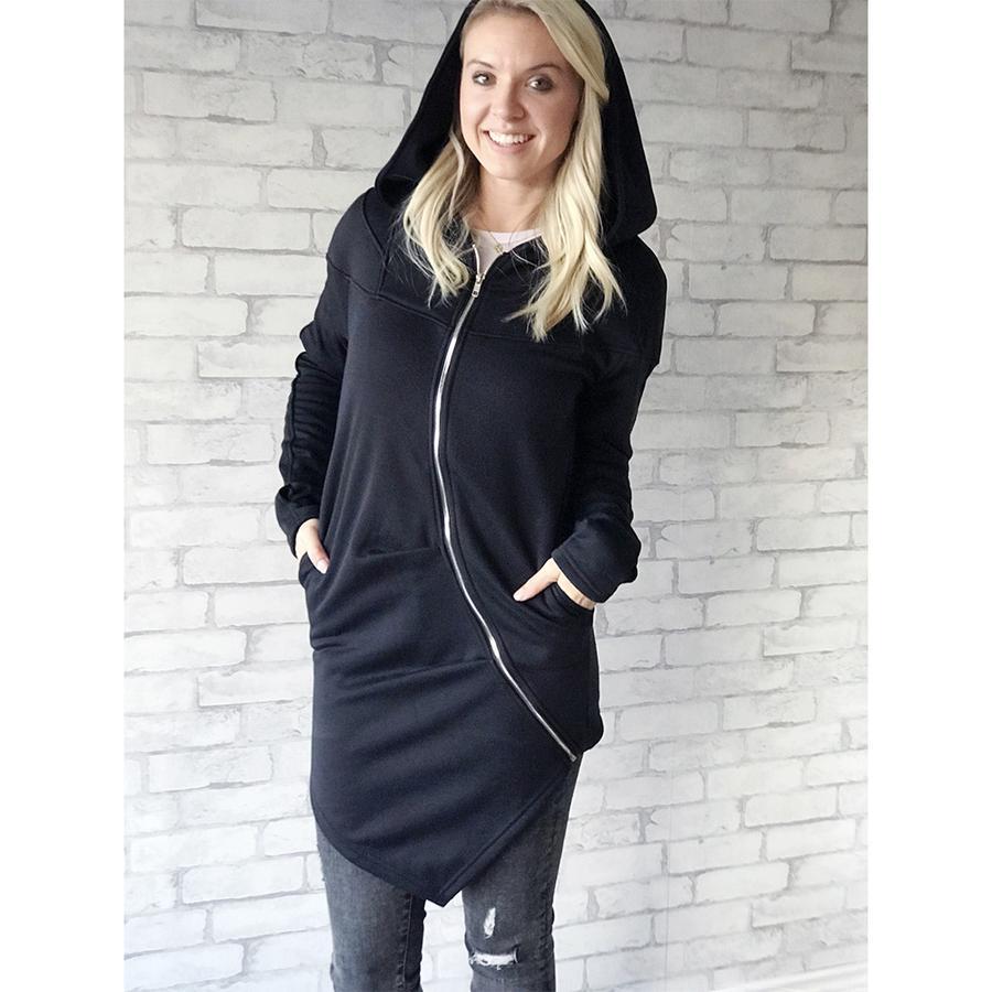 Top - Daisy Mae Wearing It On Repeat Side Zip Hoodie