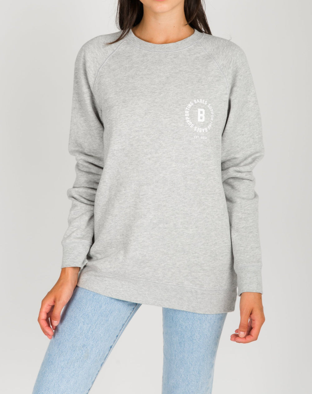 Top - Brunette the Label 'Babes Supporting Babes' Varsity Crew