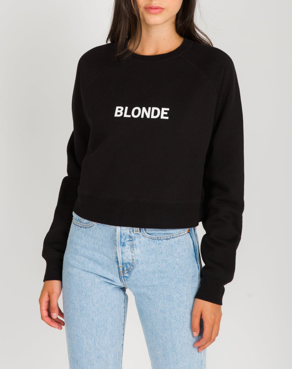 Top - Brunette the Label Cropped Little Sister 'Blonde' Crew