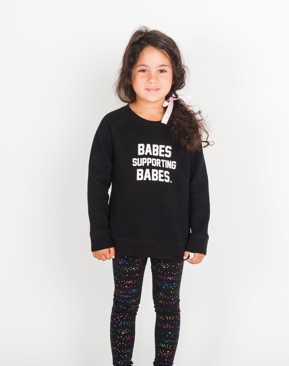 Top - Brunette the Label Kids 'Babes Supporting Babes' Crew
