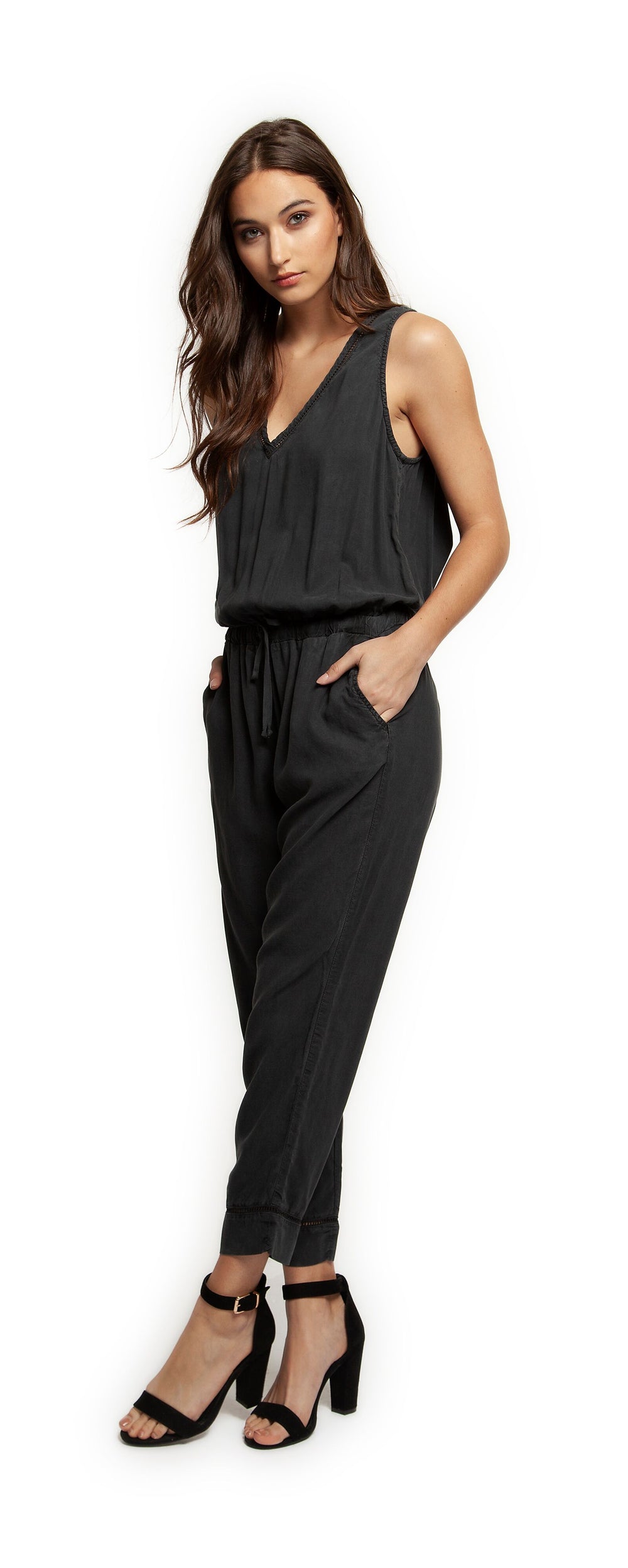 Jumpsuit - Dex Sleeveless V-Neck Pull On Jumpsuit