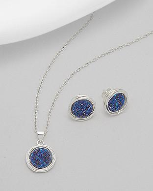 Jewelry - Druzy Gemstone Pendant Necklace Set