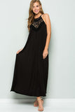 Dress - Crochet Lace Front Detail Maxi Dress