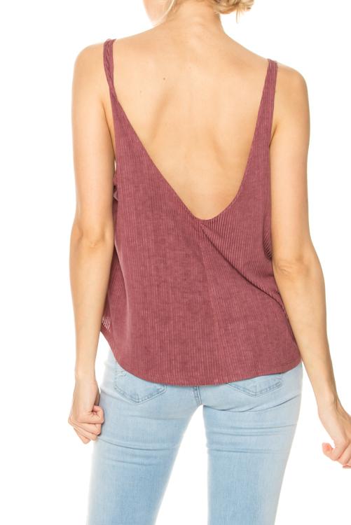 Top - Sleeveless Ribbed V-Neck Top