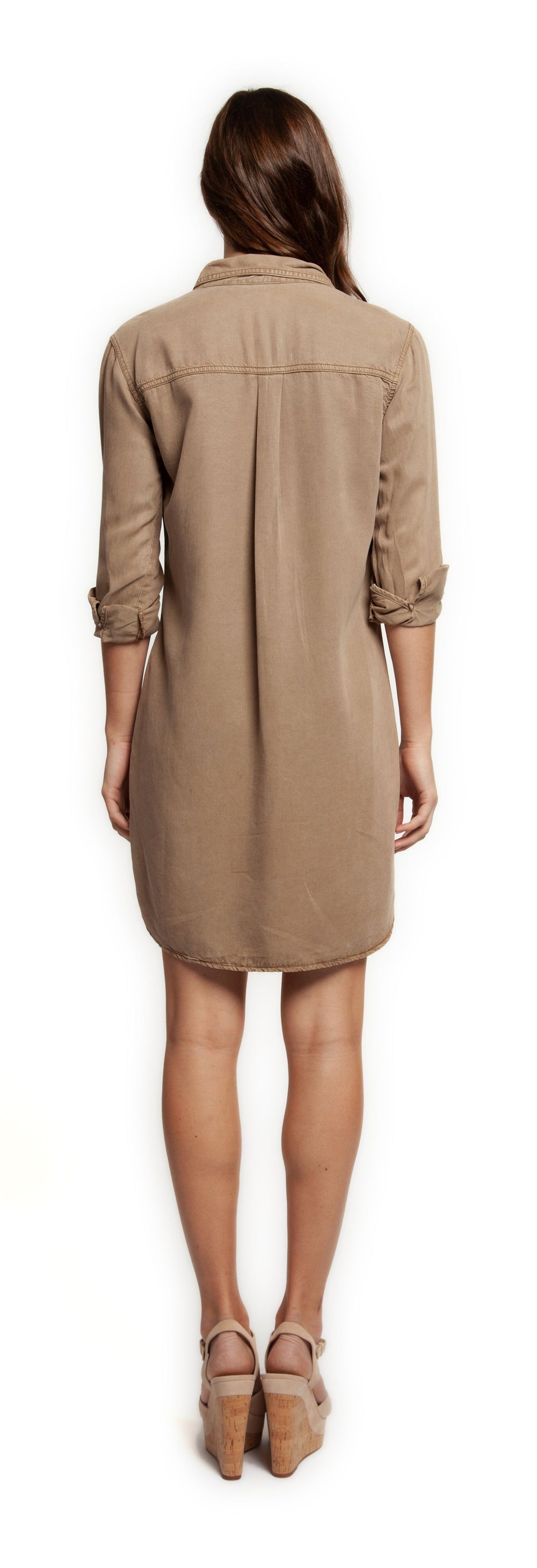 Top - Dex Roll Tab Sleeve Button Front Tunic