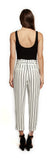 Pants  - Dex Paper Bag Self Tie Striped Pants