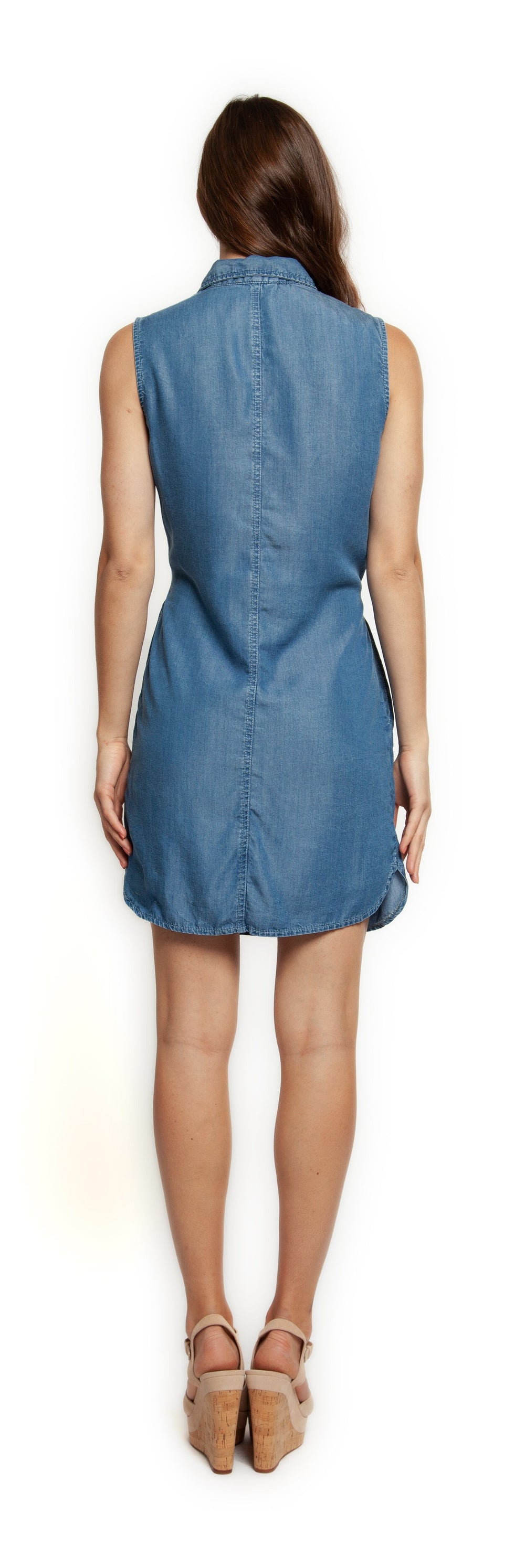 Dress - Dex Sleeveless Front Tie Shirt Dress