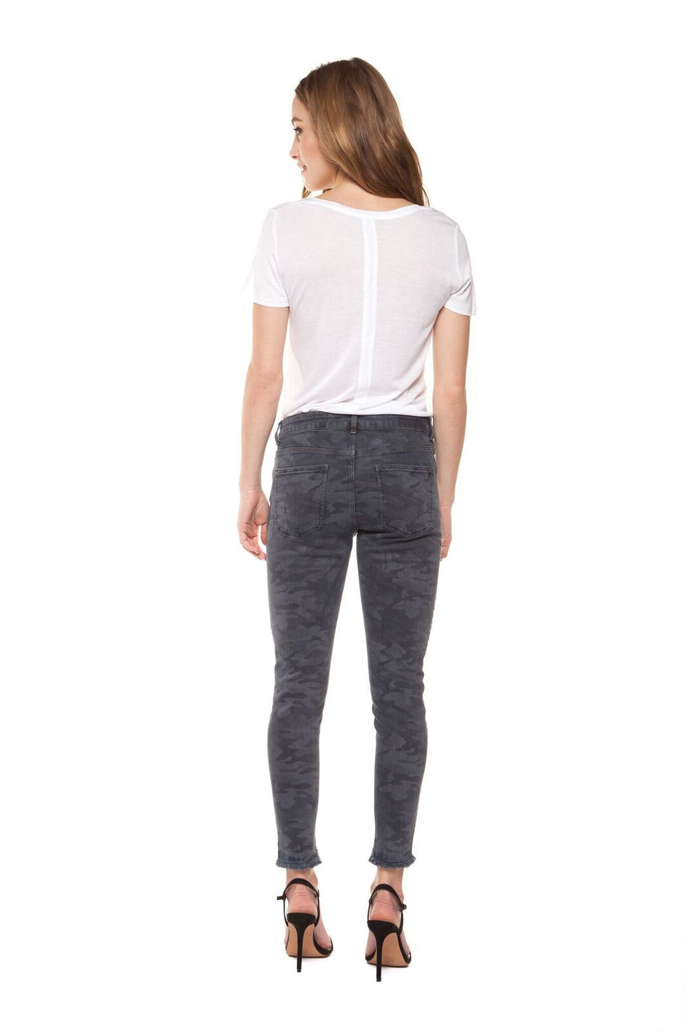 Pants - Dex Camo Fray Hem Skinny Jeans