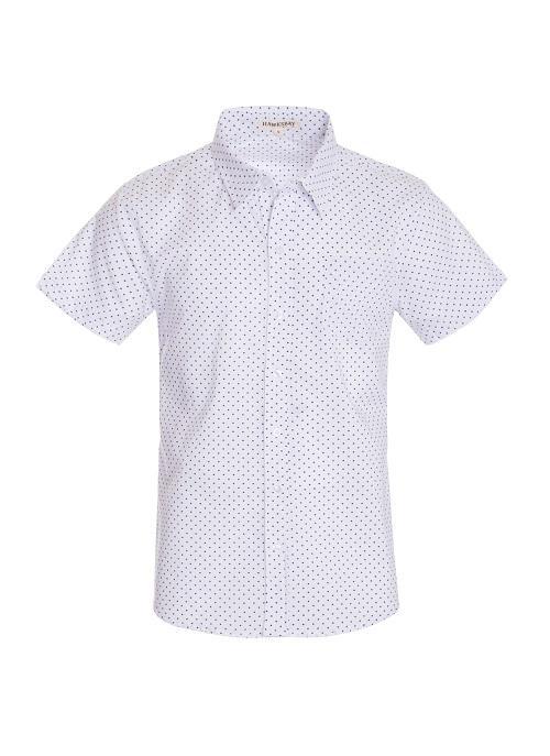 Top - Short Sleeve Polka Dot Button Down Shirt